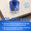 Diamond Hole Saw 110 mm with Centre Drill Hard Brazed Diamond Core Hole Drill Tile Drill Glass Drill for Tiles, Porcelain, Ceramic, Quartzite, Marble, Limestone - 5