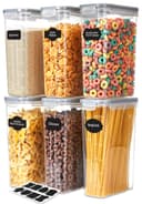 KICHLY Cereal & Dry Food Storage Container (Set of 6) – BPA Free Plastic – Airtight Kitchen Storage Containers – Cereal Dispenser for Kitchen & Pantry - 1
