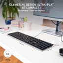 CHERRY KC 6000 Slim, Clavier au Design Ultra-Plat, Disposition Allemande (QWERTZ), Filaire (Port USB-A), Touches silencieuses, Marquage Durable, Noir - 2
