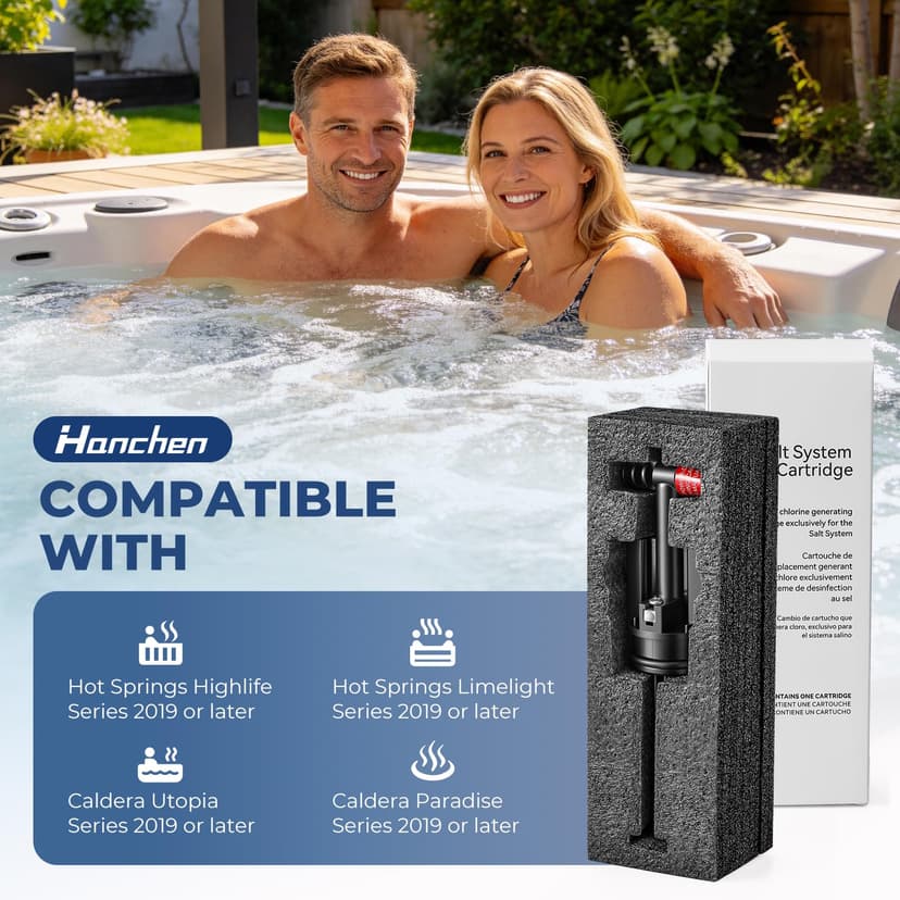 3 Pack Salt System Cartridge - Hot Springs Cartridge Replacement for Hot Tub & Spa, Compatible with Hot Spring Highlife/Limelight, Caldera, and FreshWater Salt Systems, Each Lasts Up to 4 Months - 3