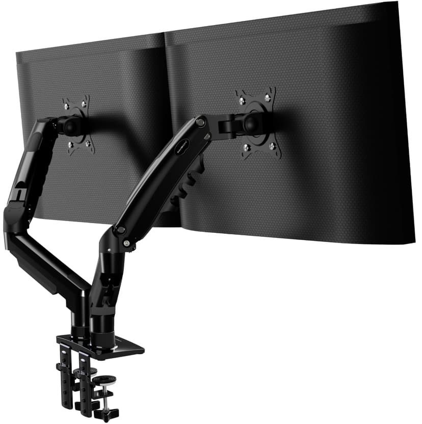 Invision Braccio Monitor Supporto Schermi 19-32 pollici, VESA 75/100mm, Morsetto Scrivania, Regolazione Dell'altezza con Inclinazione, Girevole e Ruota, Capacità di Carico 2-9kg MX400 Braccio Doppio - 1
