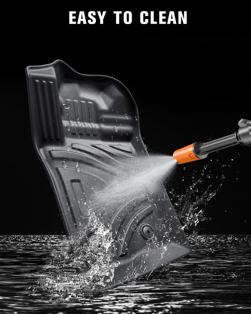 CDEFG Compatible with Ford Ranger T9 2024 2025 Floor Mats, Floor Mats TPE Car Waterproof Easy to Clean Premium All-Weather Rubber Mats Front and Rear Mats Ranger T9 Raptor Wildtrak XLT Accessories - 6