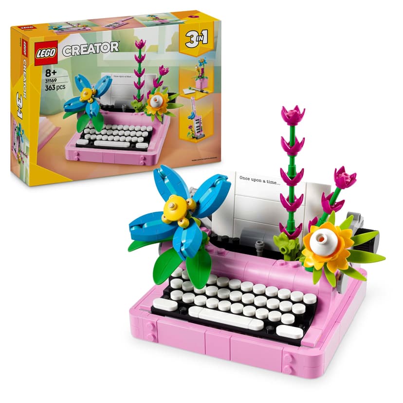 LEGO Creator 3-en-1 La Machine à Écrire avec des Fleurs - Jouet de Construction Se Transformant en Maquette de Keytar ou en Pot de Fleurs - Cadeau d'anniversaire Original Fille ou Garçon 8 Ans 31169 - 1