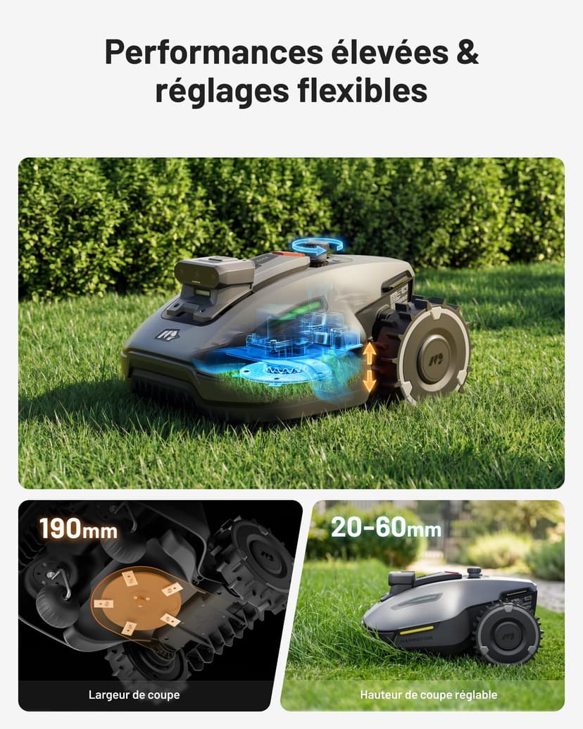 MAMMOTION YUKA Mini 2500 Robot Lawn Mower, Up to 500m2, Zero Signal Loss, No RTK, AI Image Processing Three Cameras Robot Lawn Mower, Auto Multi-Zone Mapping, DropMow - 9