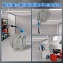 FIXFANS Pressure Washer Hose Reel with Hose, 1/4" x 60ft Retractable, Heavy Duty, Auto Rewind, Wall Mounted, 3600 PSI - 5
