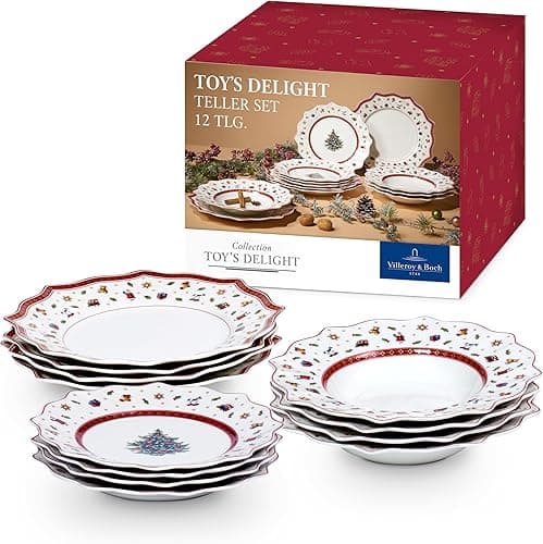 Villeroy & Boch, Multi, Set of Plates, 12 Pieces, White/Colourful