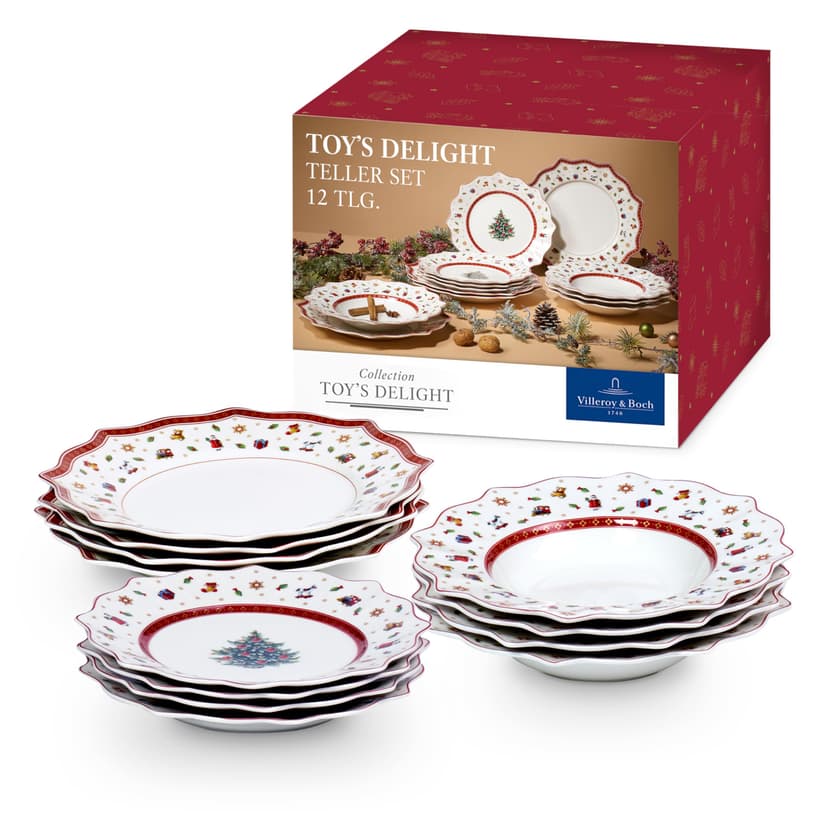 Villeroy & Boch, Multi, Set of Plates, 12 Pieces, White/Colourful - 1