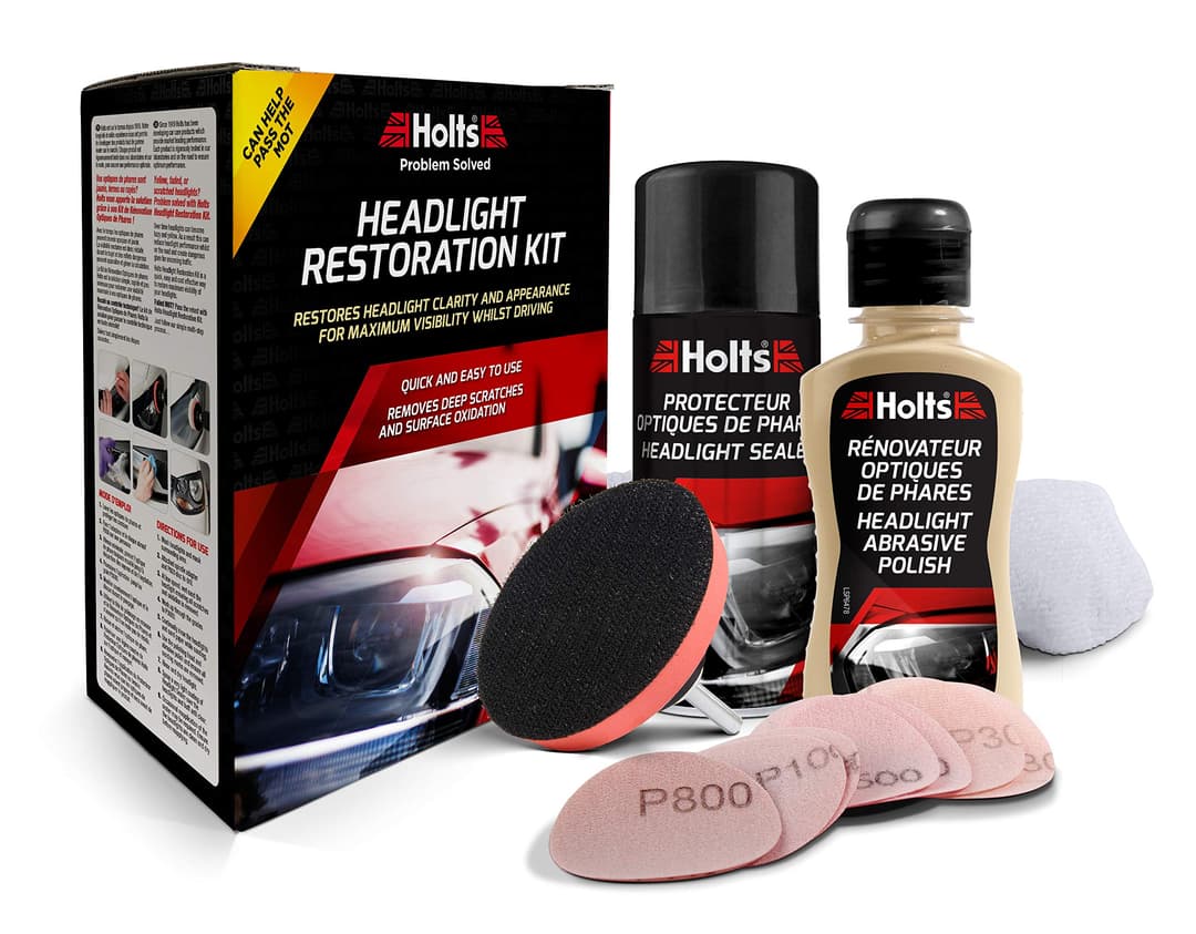 Holts Headlight Restoration Kit, Award Winning Headlamp Restoration Kit, Professional Quality Car Headlight Cleaner To Restore Clarity, Reliable & Easy To Use To Help Pass MOT, Complete Car Kit
