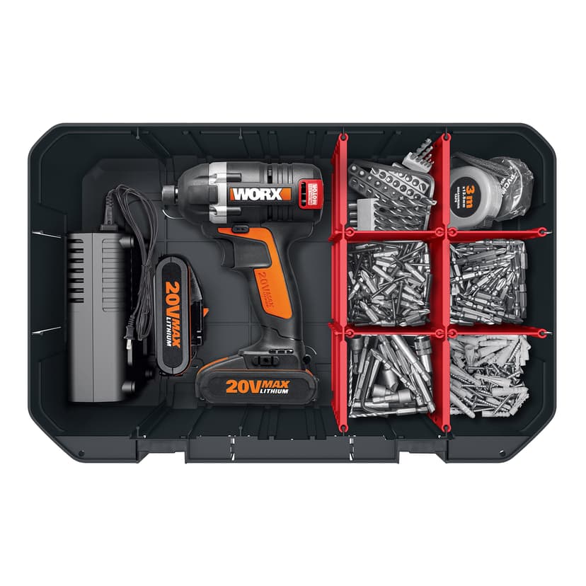 WORX WA0071 Tool Carry Case | Spacious Interior | Removable Dividers | Customisable Storage | Durable Construction | Compatible with WORX Tools & Accessories - 3