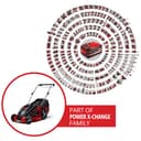 Einhell Tosaerba a batteria GE-CM 43 Li M Kit Power X-Change (36V, 43 cm larghezza di taglio, fino 600 m², Brushless, funzione mulching, 63L sacco raccoglitore, incl. 2x 4,0Ah + 2x caricabatterie) - 2