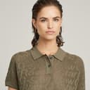 G-Star Femme Polo En Maille Léger Pointelle, Vert (ensis green D26061-D166-6057), M - 6