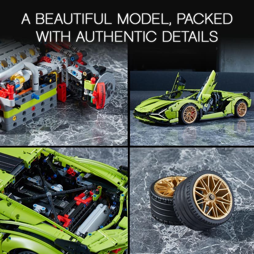 LEGO Technic Lamborghini Sián FKP 37 Race Car Model Building Kit for Adults, Idea for Men and Women, Advanced Collectible Set 42115 - 5