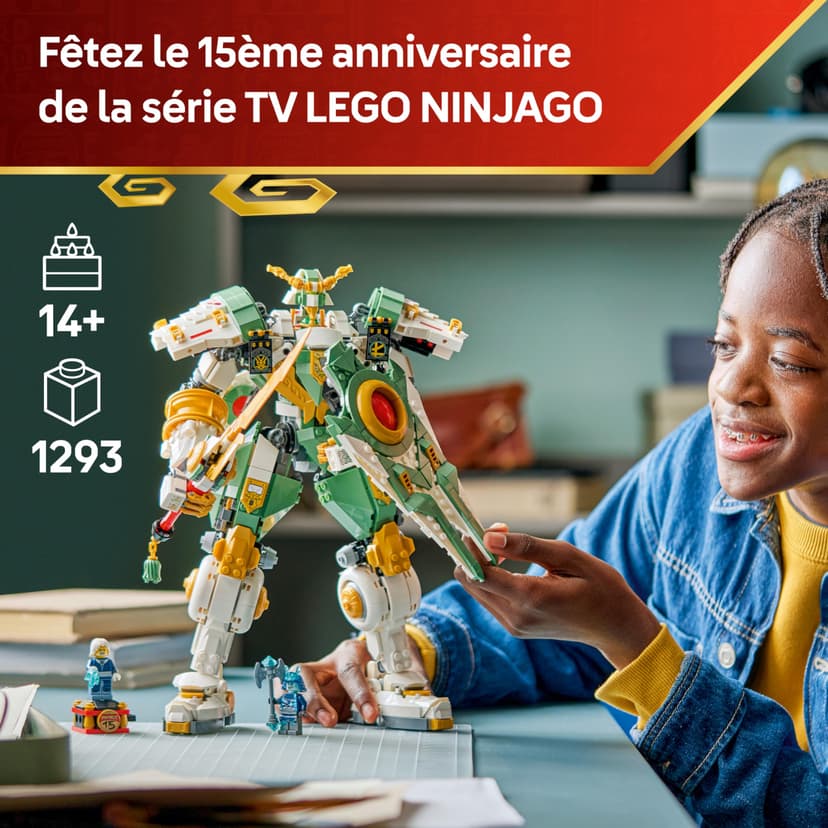LEGO NINJAGO Lloyd's Titan Mech 15th Anniversary - Ninja Action Toy w/a Collectible Minifigure, Shield & Sword - Nostalgic Gift for 14+ Year Old Boys & Adult Fans - 71860 - 3