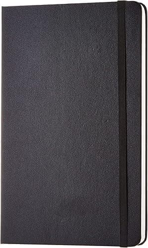Amazon Basics Classic Notebook, A5, Plain, Black