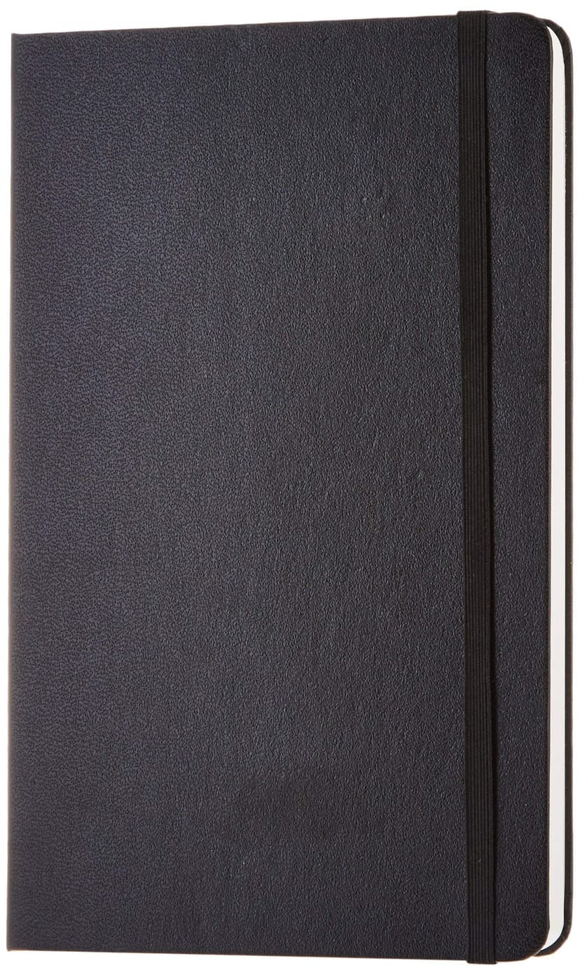 Amazon Basics Classic Notebook, A5, Plain, Black - 1