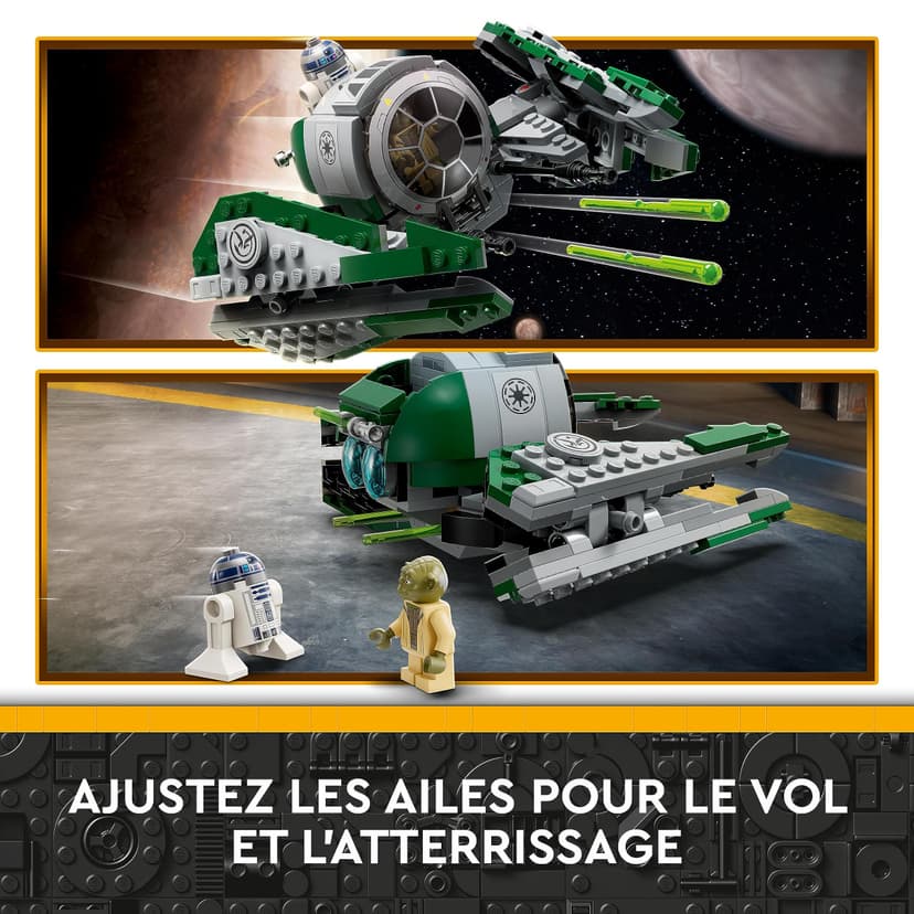 LEGO Star Wars Yoda's Jedi Starfighter, Bouwbaar Speelgoed voor Kinderen, The Clone Wars Voertuig met Meester Yoda Minifiguur, Lichtzwaard en Droid R2-D2 Figuur, Cadeau voor Jongens en Meisjes 75360 - 5