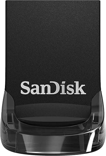 SanDisk Ultra Fit 128 Go Flash Drive, (Clé USB 3.2, Idéale pour ordinateurs portables et consoles, des vitesses allant jusqu'à 400 Mo/s, logiciel de récupération des données RescuePRO Deluxe) Noir