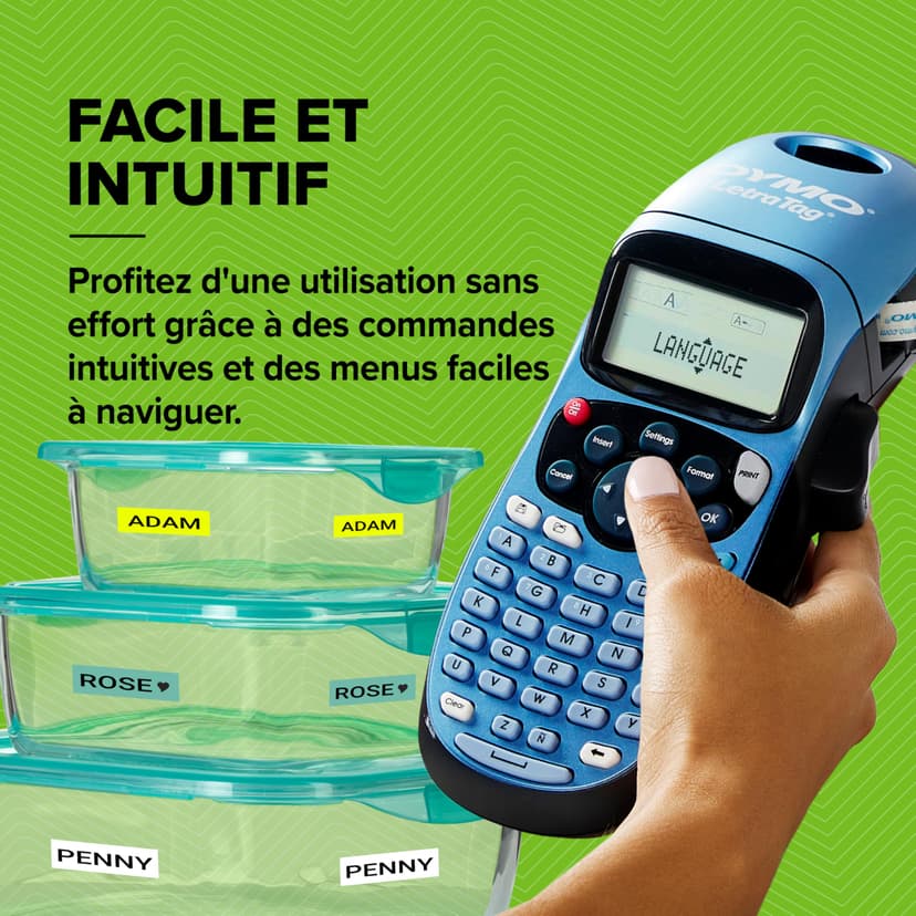 DYMO LetraTag LT-100H Handheld Label Maker | ABC Keyboard Label Printer with Easy-to-Use13 Character LCD Screen | for Home or Office | Blue - 6