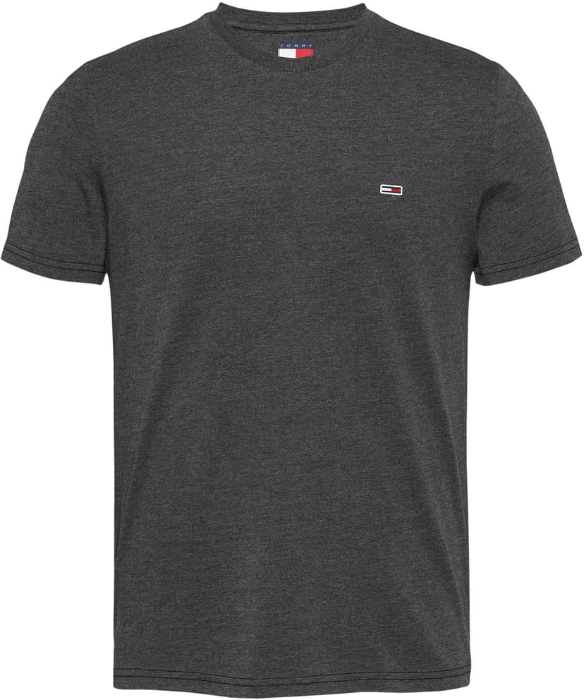 TOMMY JEANS T-Shirt Manches Courtes Homme Tee Col Ras-du-Cou, Gris (Black HTR), L - 6