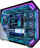 MUSETEX Y6 PC Case Pre-Installation 7 Infinity Mirror PWM ARGB Fan, ATX Mid Tower Computer Case, Gaming PC Case with Type-C, 270° Full View Tempered Glass, Black - 1