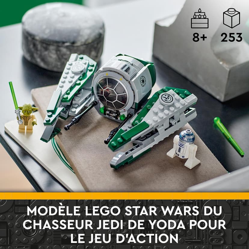 LEGO Star Wars Yoda's Jedi Starfighter, Bouwbaar Speelgoed voor Kinderen, The Clone Wars Voertuig met Meester Yoda Minifiguur, Lichtzwaard en Droid R2-D2 Figuur, Cadeau voor Jongens en Meisjes 75360 - 3