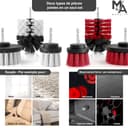 Brosse Nettoyage perceuse sans Fil [Poils Souples et durs]. Nettoie Vite Voiture, Tissus, Jantes, Salle de Bain - Kit Brosse Nettoyage Voiture - Drill Brush - 2