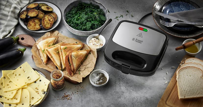 Russell Hobbs Appareil Croque Monsieur [Multifonction 3 en 1] Fiesta (Gaufrier, Sandwich, Gril, Plaques antiadhésives lavables au lave-vaiselle, extensible : cake pop, mini donut, churros) 24540-56 - 9