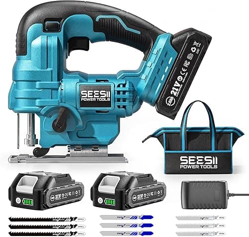 Seesii Scie Sauteuse Sans Fil 21V, Scie Sauteuse Électriq…