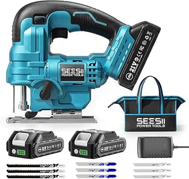 Seesii Scie Sauteuse Sans Fil 21V, Scie Sauteuse Électriq…