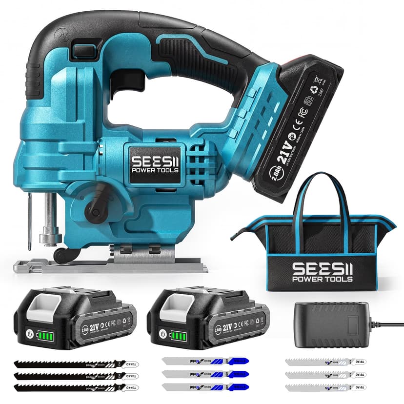 Seesii Scie Sauteuse Sans Fil 21V, Scie Sauteuse Électriq… - 1