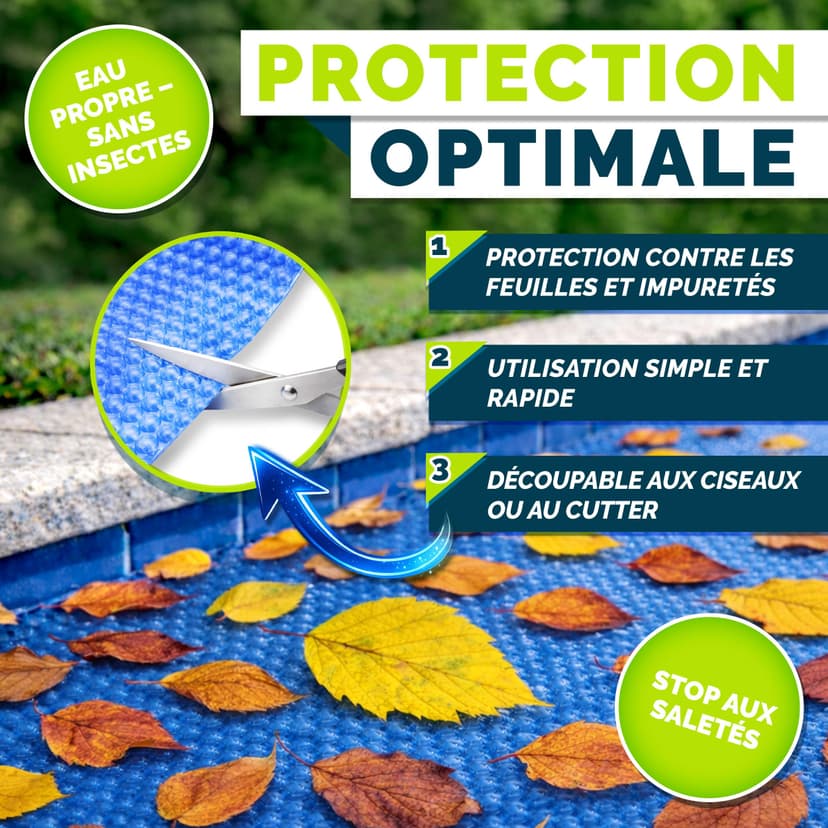 tillvex Bâche à Bulles pour Piscine | Bâche de Protection Solaire de 120 µm d'épaisseur | Découpe individuelle | Chauffage de Piscine pour Eau Chaude (Bleu, 800 x 400 cm (Rectangulaire)) - 6