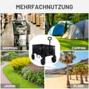 TIMBER RIDGE XXL Chariot de Transport Pliable avec Frein Chariot Plage à roulettes Tout Terrain Roues Amovibles Poignée Réglable Poche Latérale pour Jardin Plage Camping Pique-Nique BBQ Match - 6