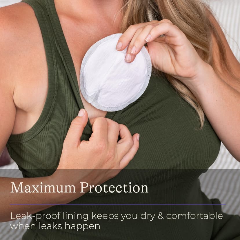 Lansinoh Disposable Breast Pads Maternity - 60 Pack - Ultra-Thin & Abosrbent Nursing Pads with BlueLock™ Core Leak-Proof Protection - Holds 20x Weight - Individually Wrapped -Breastfeeding Essentials - 2