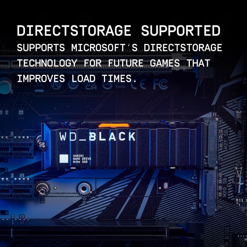 WD Black SN850X 2TB SSD M.2 2280 NVME PCI-E Gen4 Solid State Drive with Heatsink - 6