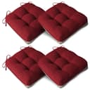 AddGrace Lot de 4 coussins extra épais pour chaises de salle à manger, antidérapants, coussins doux pour chaises de cuisine, avec attaches, 40 x 40 x 10 cm, rouge - 1