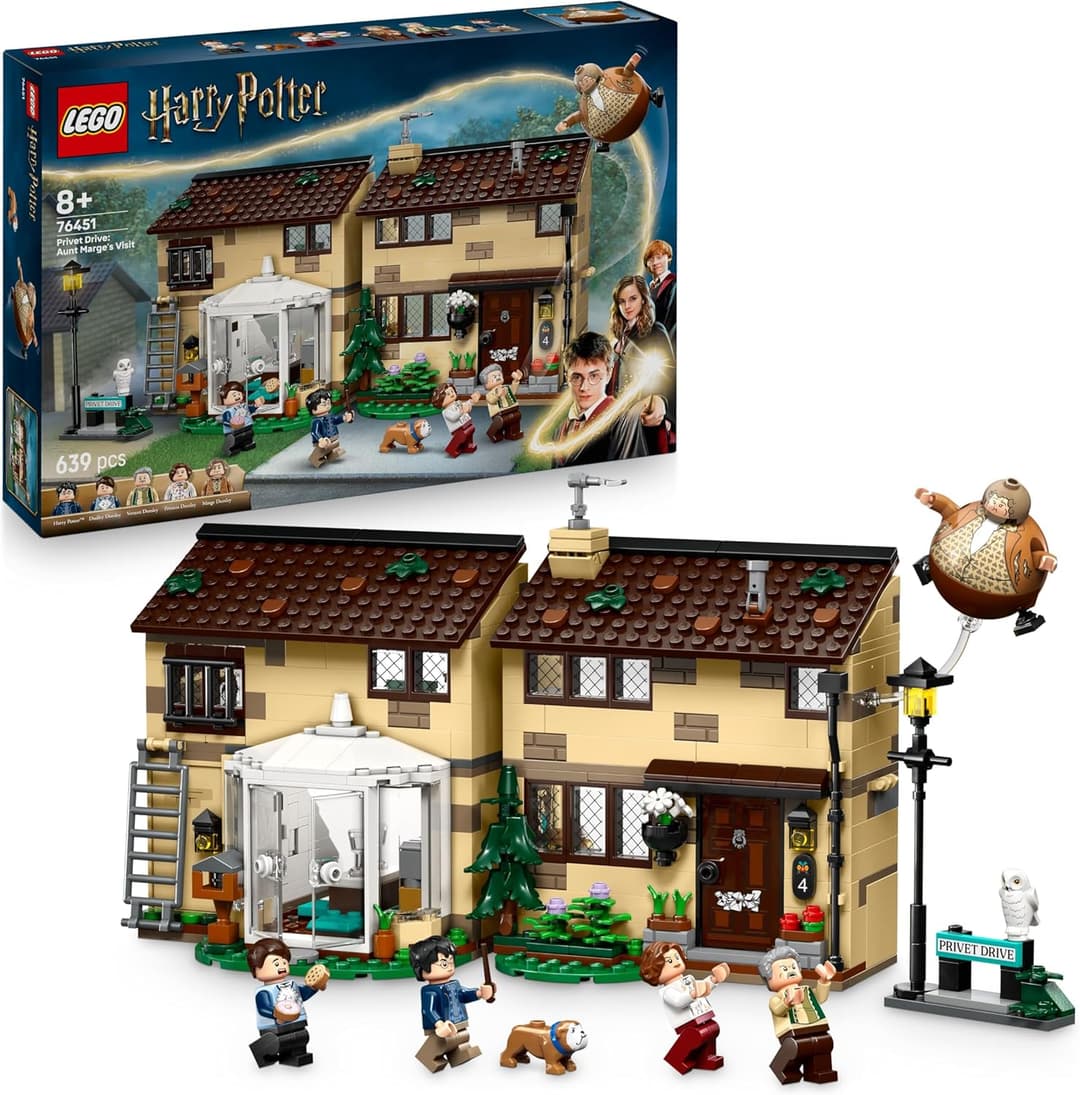 LEGO Harry Potter Privet Drive: Visita de Tía Marge - Casa de Juguete con 5 Minifiguras y Figura Inflada de la Tía Marge - Regalo para Niñas y Niños de 8+ Años Fans de Prisionero de Azkaban 76451