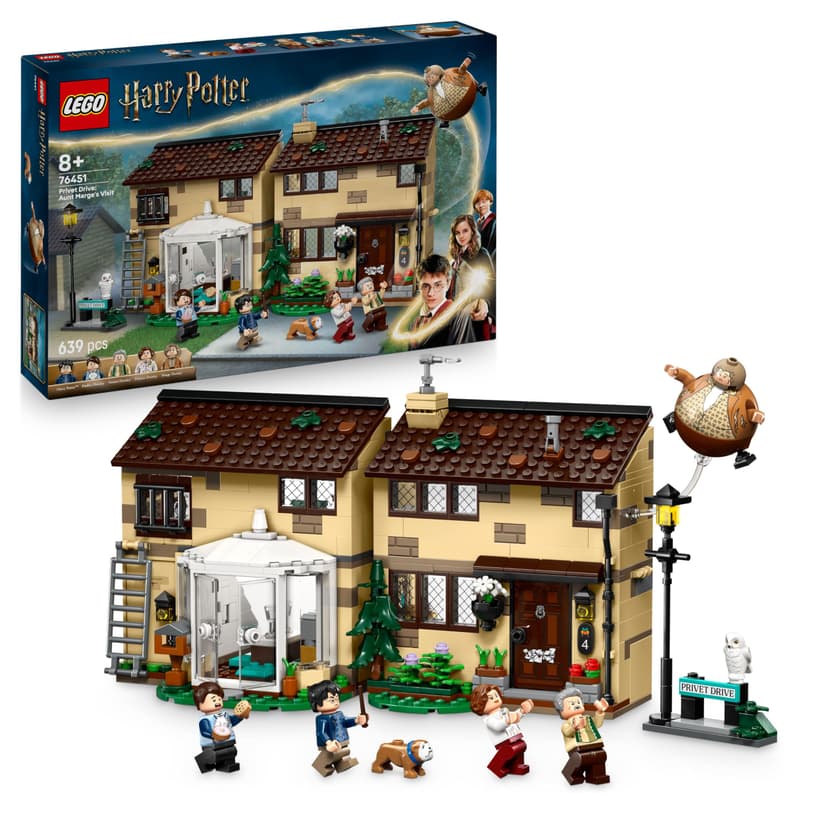 LEGO Harry Potter Privet Drive: Aunt Marge's Visit – Toy House with a Detailed Interior, 5 Minifigures & Inflated Aunt Marge Figure - Prisoner of Azkaban Gift for 8+ Year Old Girls & Boys - 76451 - 1