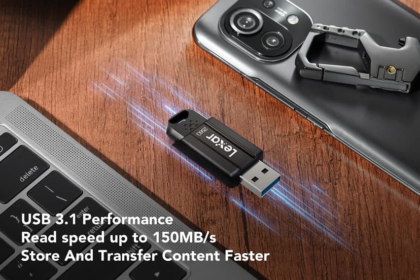 Lexar JumpDrive S80 Clé USB 32 Go, Cle USB 3.2, Jusqu'à 130 Mo/s en Lecture, Mémoire Stick, JumpDrive pour Ordinateur Portable/PC/Voiture (LJDS080032G-BNBAG) - 2