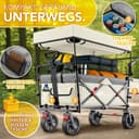 TRESKO® Handcart Foldable with Roof, Cooling Compartment and Side Roller Blinds | Hand Trolley Max. Load 150 kg | Transport Trolley with Solid Rubber Tyres & Parking Brakes (Front & Rear) and 3-Point - 3
