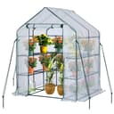 JUNGLE STONE Walk In Greenhouse With 10 Shelves, Reinforced PE Plastic Cover With Sturdy Steel Frame, Greenhouse/Plant Nursery for Gardens, Patios or Spaces Size, Easy to Assemble - 1