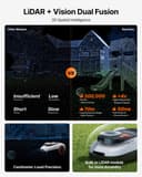 Segway Navimow i215 LiDAR Robotic Lawn Mower for 1500m² with Garage M, Off-Road Wheels for 45% Slopes, Solid-state LiDAR + Vision, Auto Mapping, No Wires, No Antenna, Built-In 4G (Ship Separately) - 3