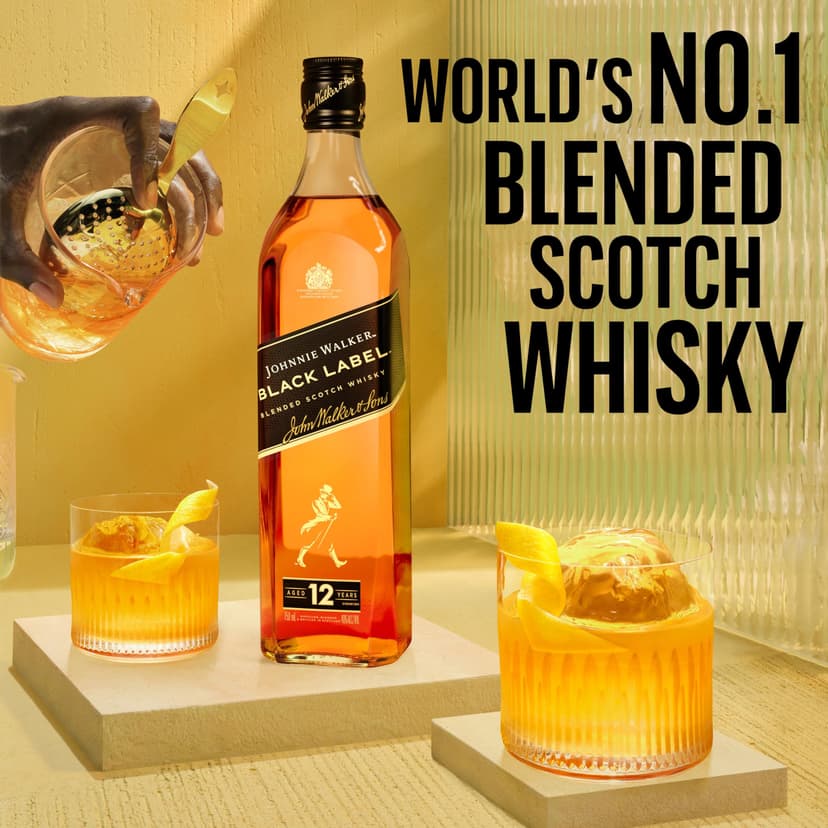 Johnnie Walker Black Label | 40% vol | 70cl | Blended Scotch Whisky | Crafted Using Whiskies Aged a Minimum of 12 Years | Neat or in Mixed Drinks | Ideal for Gifting - 3