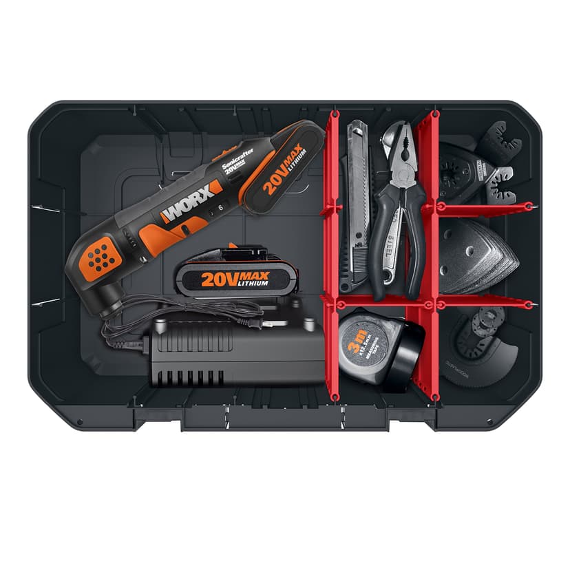 WORX WA0071 Tool Carry Case | Spacious Interior | Removable Dividers | Customisable Storage | Durable Construction | Compatible with WORX Tools & Accessories - 7