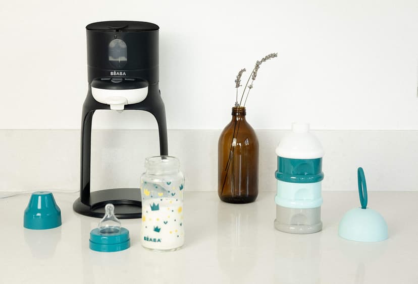 Béaba Préparateur-Chauffe Biberon/Petits pots, Distributeur d'Eau à Température Exacte, Instantané, Rapide, 2 Températures, Bib'Expresso, Noir , 1 Unité - 6