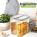 KICHLY Cereal & Dry Food Storage Container (Set of 6) – BPA Free Plastic – Airtight Kitchen Storage Containers – Cereal Dispenser for Kitchen & Pantry - 6