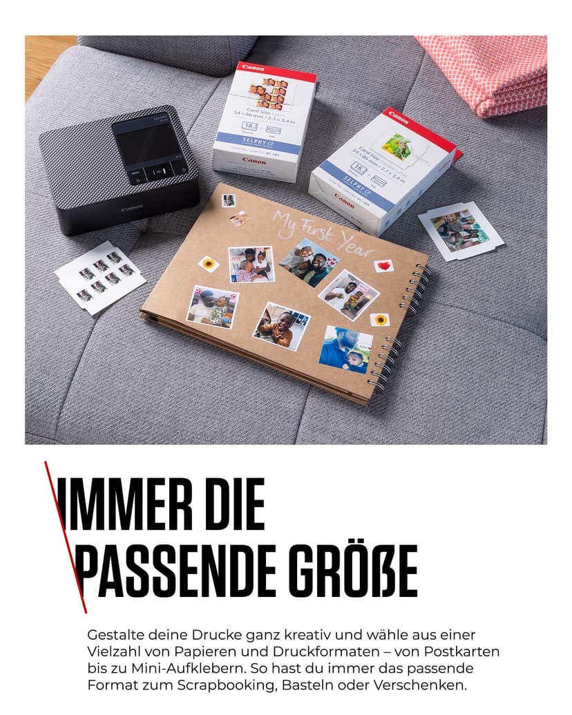 Canon SELPHY CP1500 Imprimante Photo Mobile avec kit de Papier, Noir, imprimante Bluetooth sans Fil, avec Accessoires, compacte et légère, Mi 54 Feuilles de Papier au Format Carte Postale 4 x 6 - 6