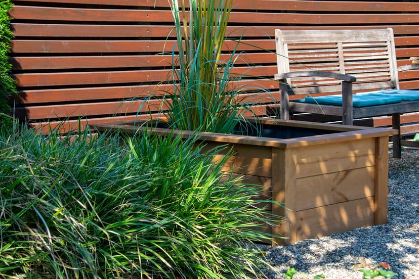 Dobar 29246FSCe Étang de Jardin en Bois Robuste pour Terrasse, Balcon - Bassin Avec Bâche de Protection 120 x 72 x 42 cm - 7