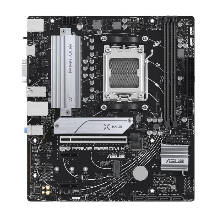 Asus PRIME B650M-K, AMD B650, AM5, Micro ATX, 2 DDR5, VGA, HDMI, 2.5G LAN, PCIe4, 2x M.2 - 2