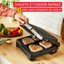 Tefal Inicio, Gril et machine à panini, Chauffe rapide: 2000W, Plaques de cuisson antiadhésives, Grande surface de cuisson, Noir, Inicio, GC271810 - 3