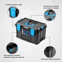 Högert Technik - HT7G501 Tool Box on Wheels, Load Capacity up to 50 kg, Practical and Spacious, Resistant to Damage, Dustproof, Robust ABS Clasps, Modular Construction - 7